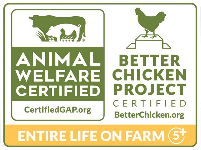 Better Chicken Label - Step 5+ - Entire Life on Farm