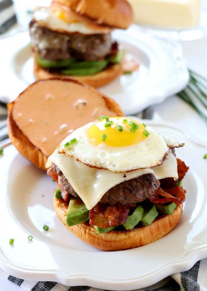 Brunch Burger with Avocado, Bacon, & Fried Egg