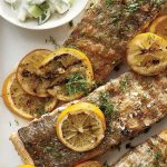 Grilled Salmon with Meyer Lemons and Creamy Cucumber Salad - #MakeItGAP Recipe