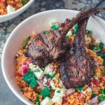 Mediterranean Grilled Lamb Chops with Tomato Mint Quinoa